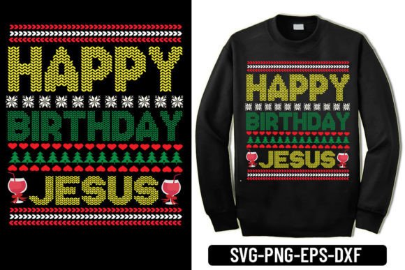 Ugly Sweater Jesus Graphics & T-Shirt Designs
